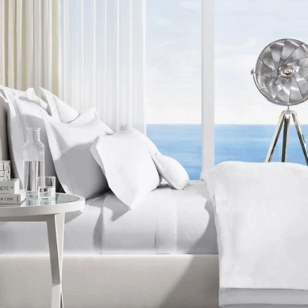 Ralph Lauren Palmer Percale Tuxedo White Full Queen Duvet Cover